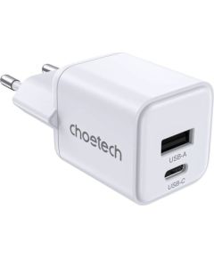 Wall Charger Choetech PD30W Dual ports 1C1A (White)