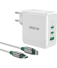 Charger MOKiN PD140W 2C1A GaN 2xUSB-C 1xUSB-A (black)
