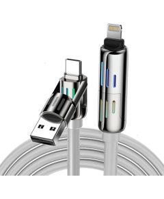 Kabel 4w1 USB-C/USB-A do USB-C/Lightning Blitzwolf BW-HDC6 1.2m 240W RGB (szary)