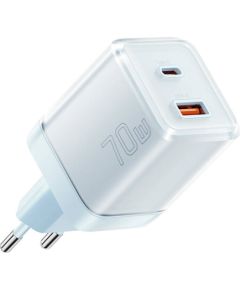 Essager Wall charger Yueqi 70W GaN USB-C + USB-A (blue)