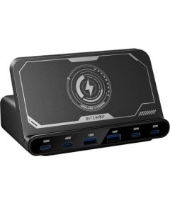 Blitzwolf BW-S27 160W, 2xUSB-A, 4xUSB-C, 15W wireless charger (black)