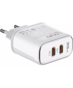 Wall charger LDNIO A2528M 2USB-C for Apple + USB-C - Lightning Cable