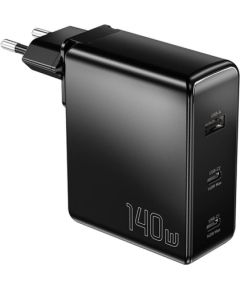 Wall charger, Essager, ECT2CA-MQB01-Z, 2xUSB-C, USB-A, 140W (black)