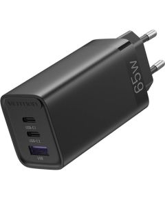 Vention FEDB0-EU 2xUSB-C 1xUSB-A 65W/30W/30W GaN network charger (black)