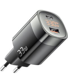 Wall charger, Essager, ECTCA-LYB01-Z, GaN, USB-A, USB-C, 33W (black)