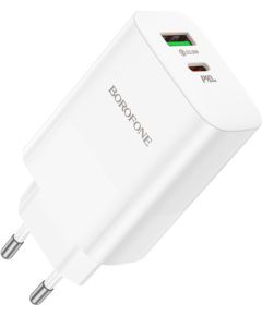 Charger Borofone BN10 65W GaN USB-C/USB-A white