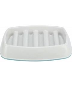 Trixie Slow Feeding, miska, dla kota, szara, plastik/TPR, 0,25 l/21 × 14 cm,, spowalniająca jedzenie