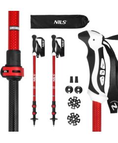 Nils TK8601 – masīdi 6061 alumīnija pārgājienu nūjas Sarkanas