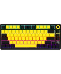 LORGAR KBP7075W, Wireless 75% Mechanical Gaming Keyboard Pro, Black/yellow, EN layout