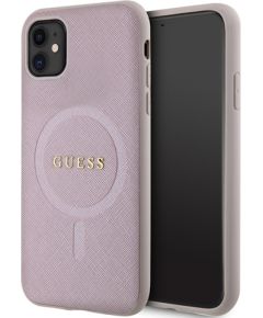 Guess GUHMN61PSAHMCP iPhone 11 | Xr 6.1" розовый жесткий чехол Saffiano MagSafe