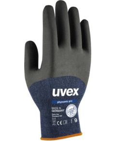 Cimdi Uvex Phynomic Pro; 2121X; 10 Izmērs; mitrumizturīgs; zils