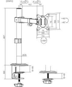 MACLEAN LCD MONITOR DESK MOUNT MC-572N