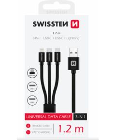 Swissten 3in1 Textile Провод 1.2m