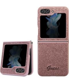 Guess GUHCZF5HGGSHP F731 Z Flip5 różowy|pink hardcase Glitter Script