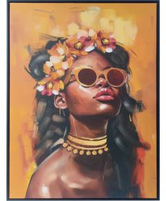 Wall art WALLY 60x80cm, woman and flowers 2