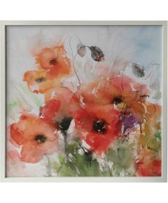 Wall art WALLY 40x40cm, poppies