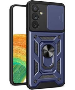 Hurtel -  Hybrid Armor Camshield case for Samsung Galaxy A14 armored case with camera cover blue