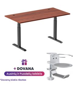 Adjustable Height Table Up Up Thor Black, Table top L Dark Walnut