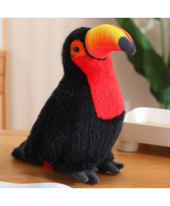 Leantoys Pluszowy Ptak Tukan Pluszak Maskotka Przytulanka Czerwony 20cm EDUKAMP