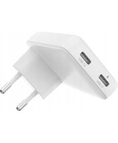 LĀDĒTĀJS FIXED Slim GaN Travel Charger GaN 2X USB-C z Power Delivery 45W