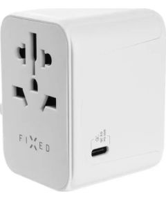 Fixed | Voyager World Adapter | FIXCT30-1C2A-WH | USB-A/USB-C | Travel Adapter