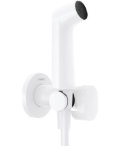 Hansgrohe rokas dušas Bidette 1jet S EcoSmart+ virsapmetuma daļa, ar vadu 1250 mm un turētāju, matēta balta