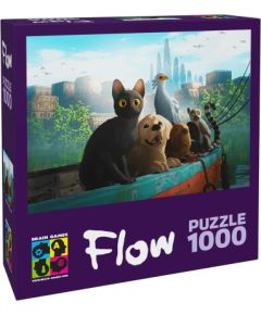 Brain Games FLOW Puzzle 1000 - Cat  Dog  Capibara  Bird  Lemur on the boat