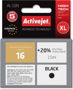 Activejet AL-16N Ink Cartridge (replacement for Lexmark 16 10N0016; Supreme; 15 ml; black)