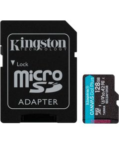 KINGSTON 128GB microSDXC Canvas Go Plus Gen4 200MB/s A2 U3 V30 Card + Adapter