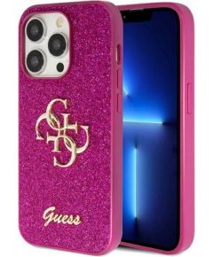 Guess GUHCP15XHG4SGU iPhone 15 Pro Max 6.7" фиолетовый жесткий чехол Glitter Script Big 4G