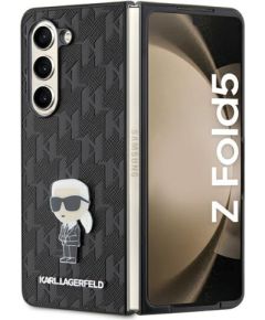 Karl Lagerfeld KLHCZFD5SAPKINPK Z Fold5 F946 hardcase czarny|black Saffiano Monogram Ikonik Pin