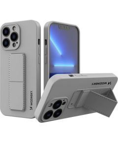 Wozinsky Kickstand Case silikona korpuss ar statīvu iPhone 13 pelēks
