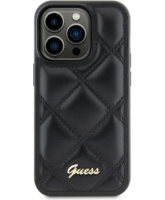Guess GUHCS23FEPSQSQSK Samsung S23 FE S711 черный жесткий кейс стеганый металлический логотип