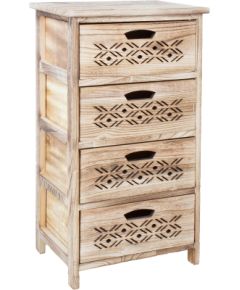 Chest of drawers MIHKLI with 4 storage units 40x29x73cm, natural