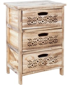 Chest of drawers MIHKLI with 3 storage units 40x29x58cm, natural