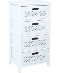 Chest of drawers MIHKLI with 4 storage units 40x29x73cm, white