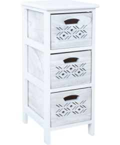 Chest of drawers MIHKLI with 3 storage units 26x32x63cm, white