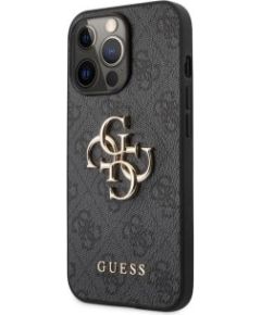 Guess -  Guess PU 4G Metal Logo Case for iPhone 13 Pro Max Grey