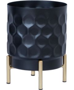 Flowerpot DEIA  D15xH20cm, black/golden