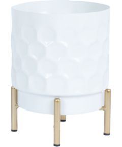 Flowerpot DEIA  D15xH20cm, white/golden