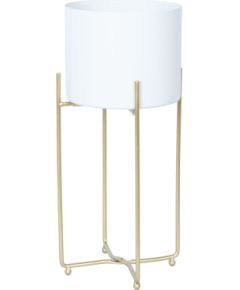 Flowerstand DEIA WHITE M  21,5x20,5xH47cm, white/golden