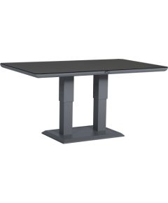 Table TOMSON 150x90xH52-75cm, dark grey with glass top