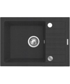 Black sink set with flexi faucet - MAIDSINKS BALI sink (62x44) 1B1D black + Flessi Black Edition faucet