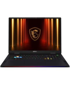 Notebook MSI Raider 18 HX AI A2XWJG CPU  Core Ultra U9-285HX 2800 MHz 18" 3840x2400 RAM 64GB DDR5 6400 MHz SSD 2TB+2TB NVIDIA GeForce RTX 5090 24GB ENG Card Reader SD Expres Windows 11 Home Black 3.6 kg RDR18HXAIA2XWJG-232NL