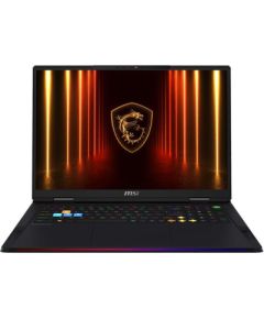 Notebook MSI Raider 18 HX AI A2XWIG CPU  Core Ultra U9-285HX 2800 MHz 18" 3840x2400 RAM 64GB DDR5 6400 MHz SSD 2TB+2TB NVIDIA GeForce RTX 5080 16GB ENG Card Reader SD Expres Windows 11 Home Black 3.6 kg RDR18HXAIA2XWIG-230NL
