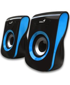 Genius loudspeakers SP-Q180, 2.0, 6W, black and blue, volume control, table, 150Hz-20kHz