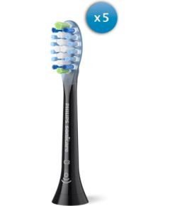 Philips Sonicare C3 Premium Plaque Defence zobu birstes uzgaļi, komplektā 4 + 1 gab, melns - HX9045/88