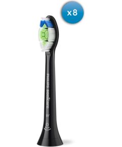 Philips Sonicare Optimal White birstes uzgaļi (8gab.), melns - HX6068/88