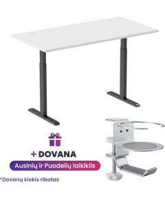 Adjustable Height Table Up Up Bjorn Black, Table top L White