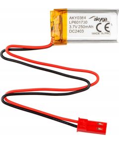 Akumulator Li-Po LP601730 Akyga AKY0384 3.7V / 250mAh PCM złącze JST 2-Pin 150mm